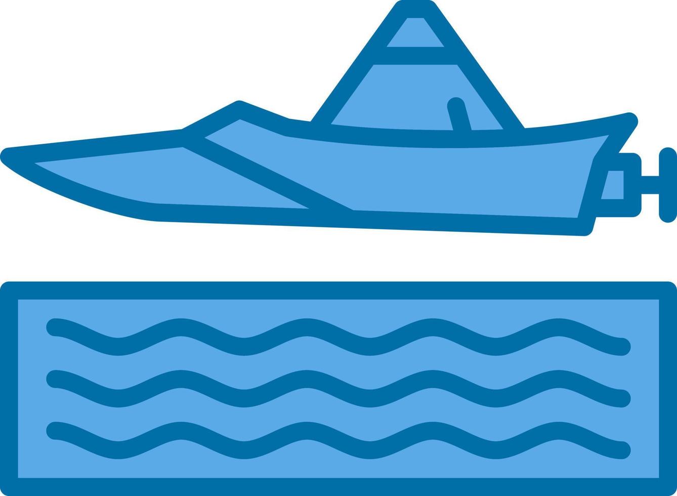 Jet Sprint Boat Racing Vector Icon Design