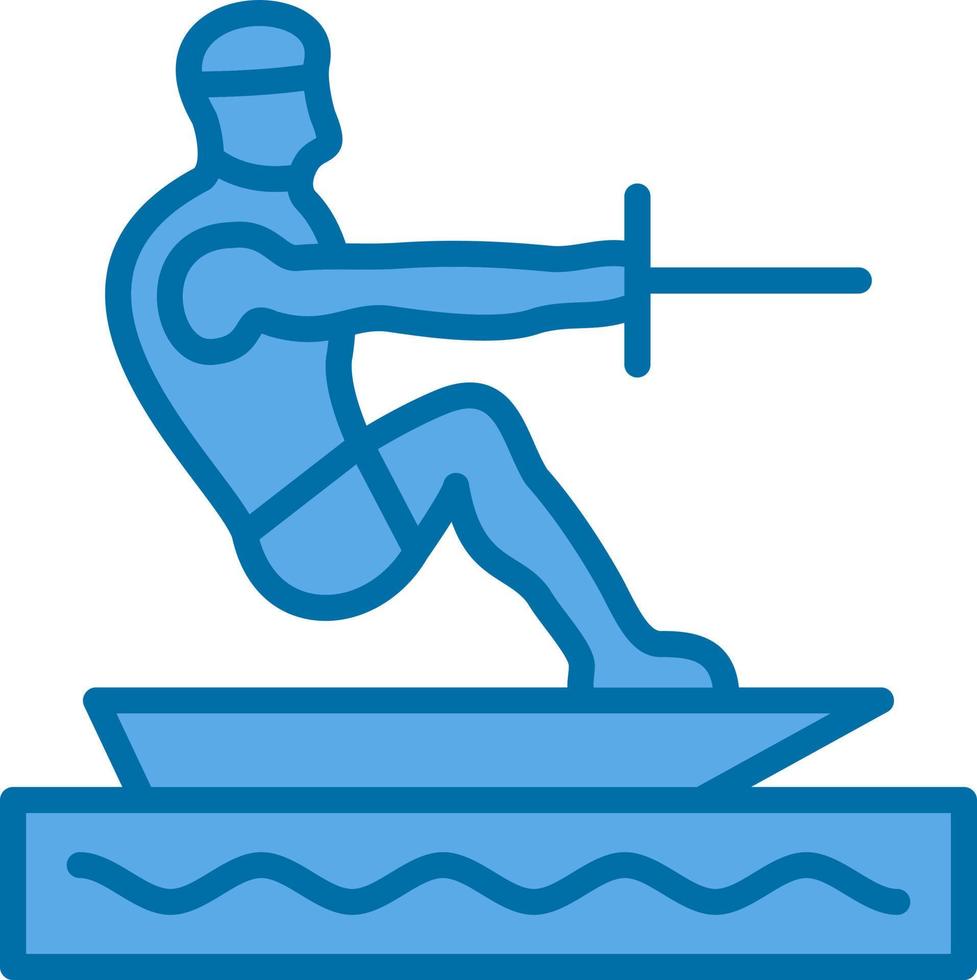 Barefoot Skiing Vector Icon Design