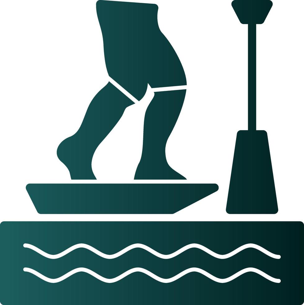 Standup Paddleboarding Vector Icon Design