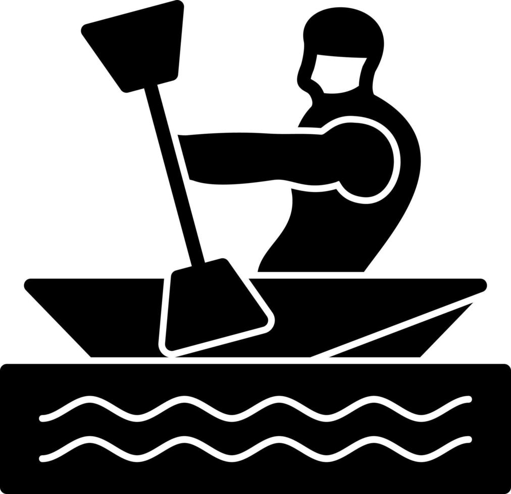 Kayaking Vector Icon Design