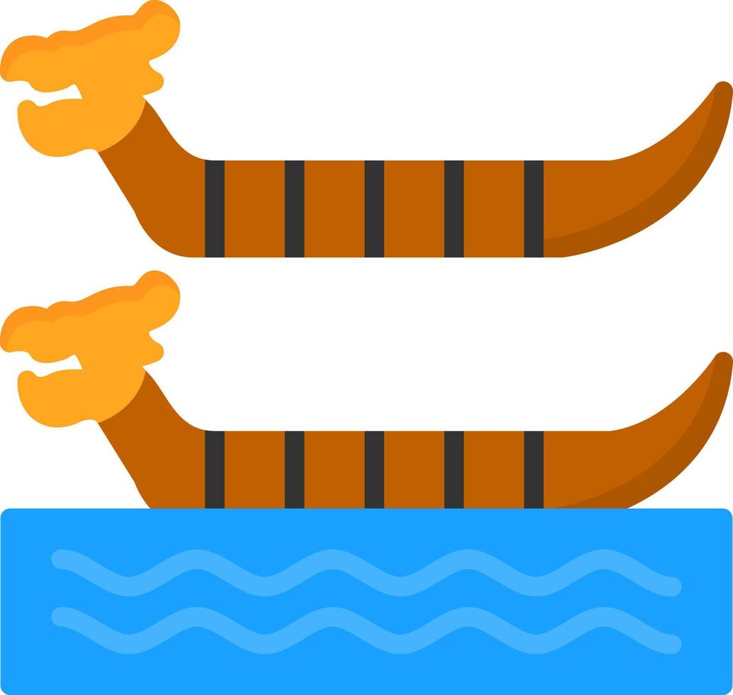 Dragon Boat Racing Vector Icon Design