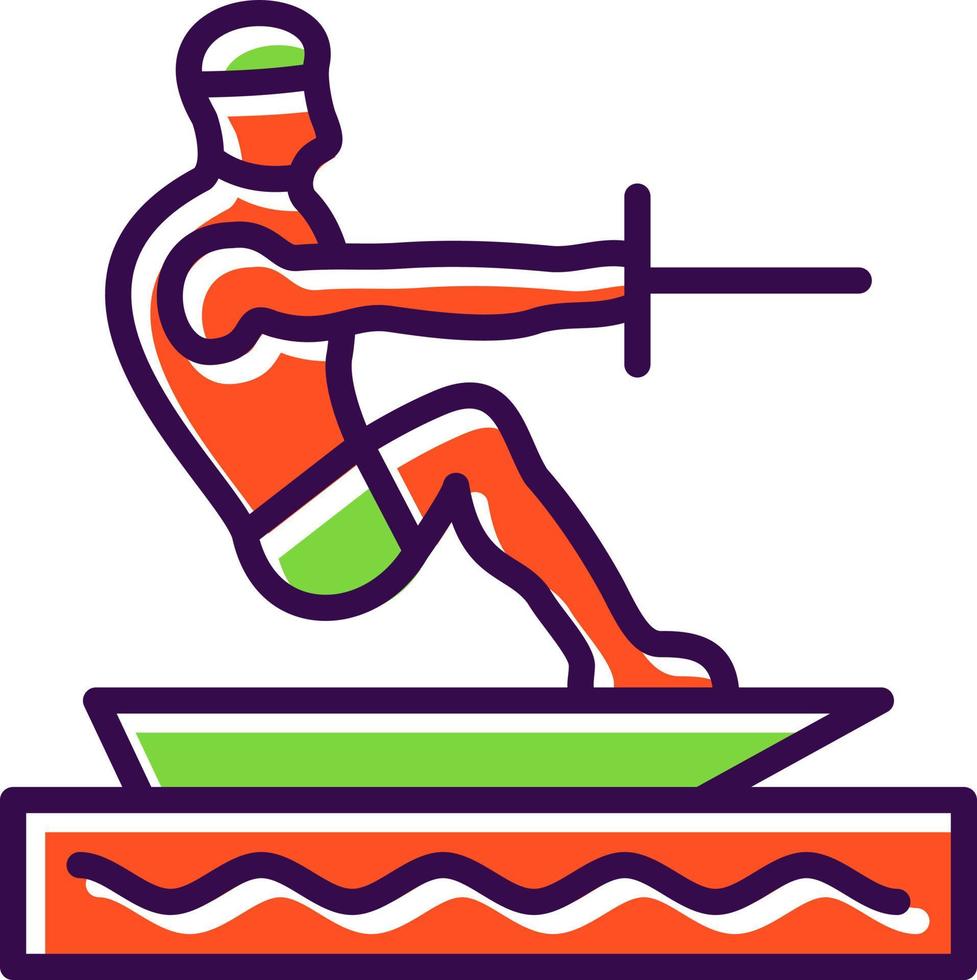 Barefoot Skiing Vector Icon Design