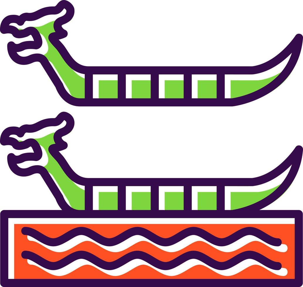 Dragon Boat Racing Vector Icon Design