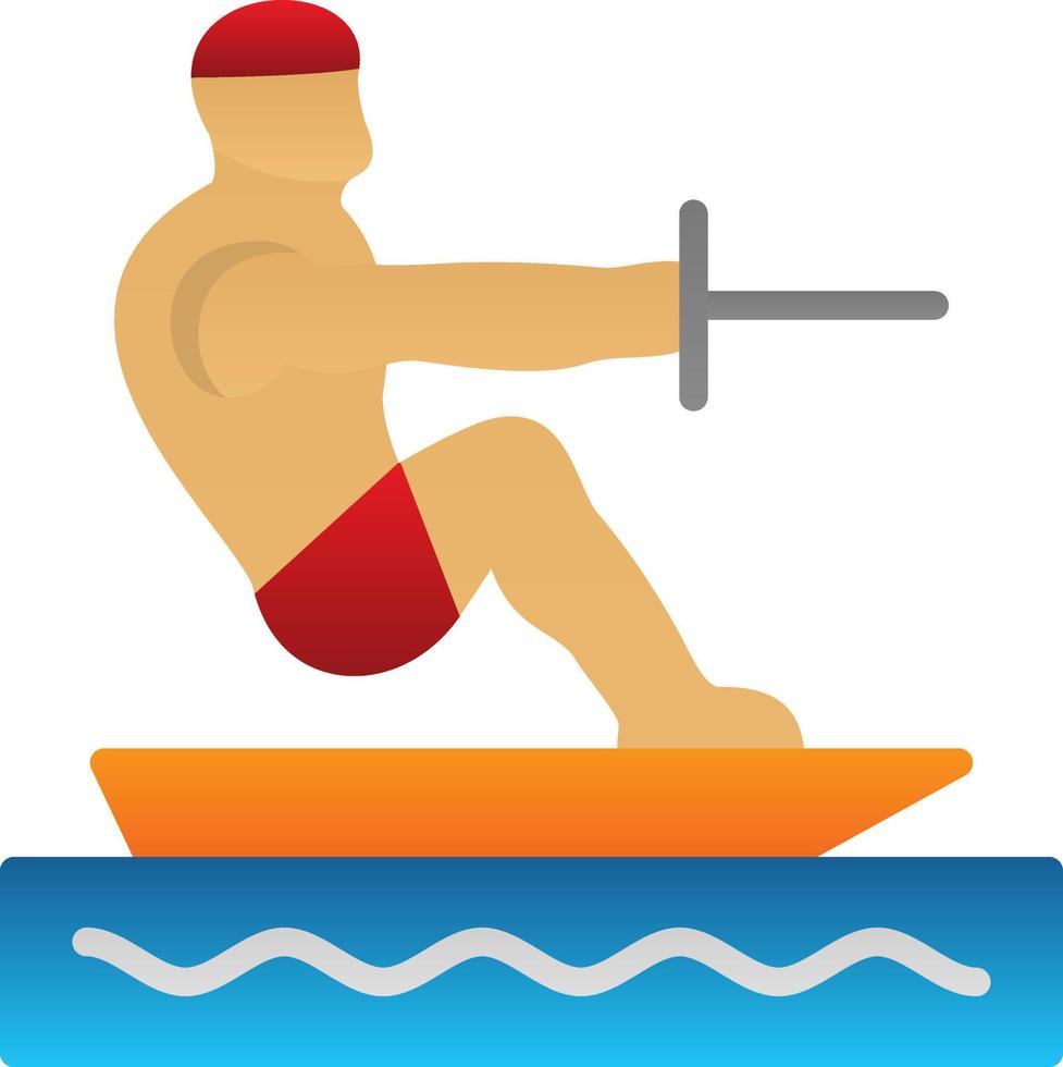 Barefoot Skiing Vector Icon Design