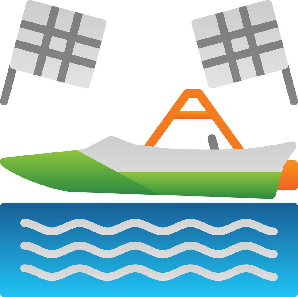 Powerboat Racing Vector Icon Design