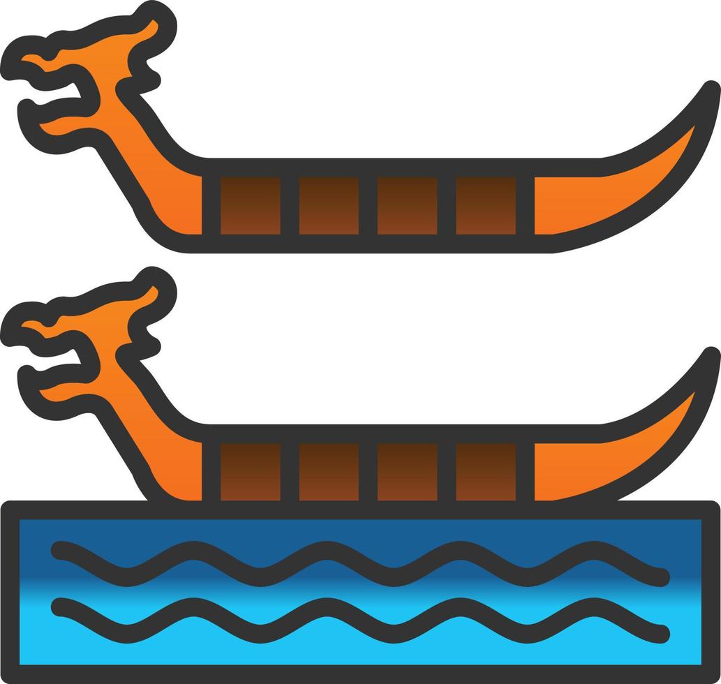 Dragon Boat Racing Vector Icon Design