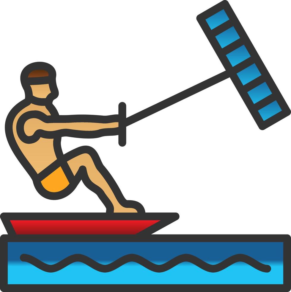 Kitesurfing Vector Icon Design