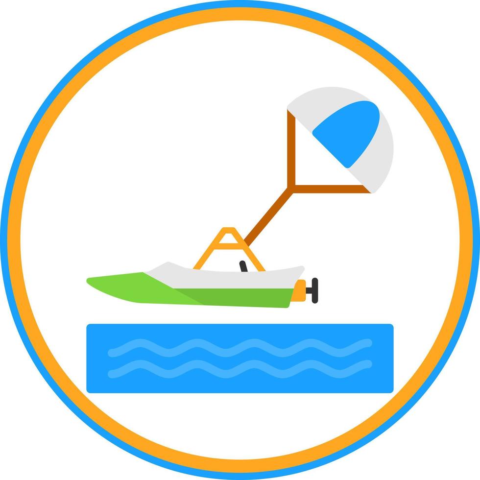 Parasailing Vector Icon Design