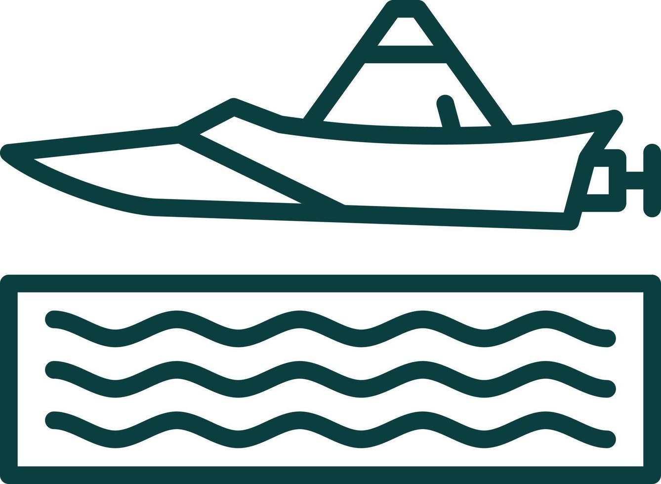 Jet Sprint Boat Racing Vector Icon Design