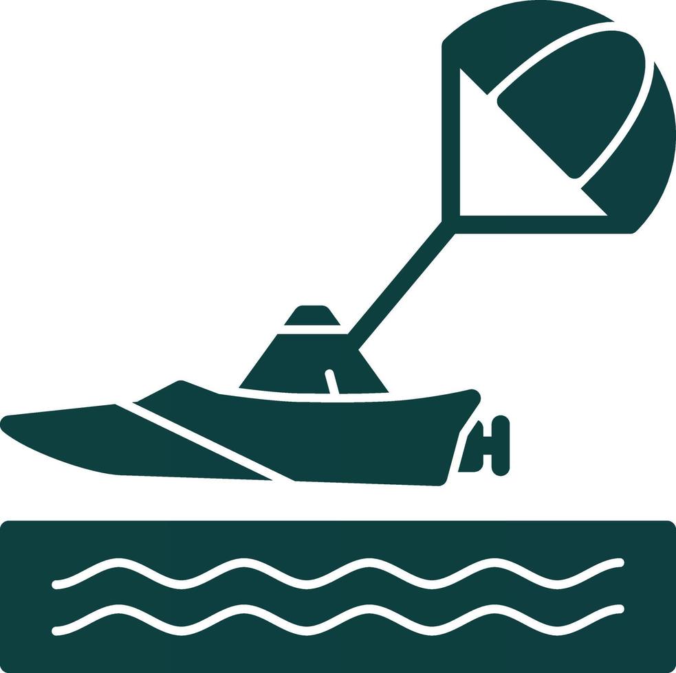 Parasailing Vector Icon Design