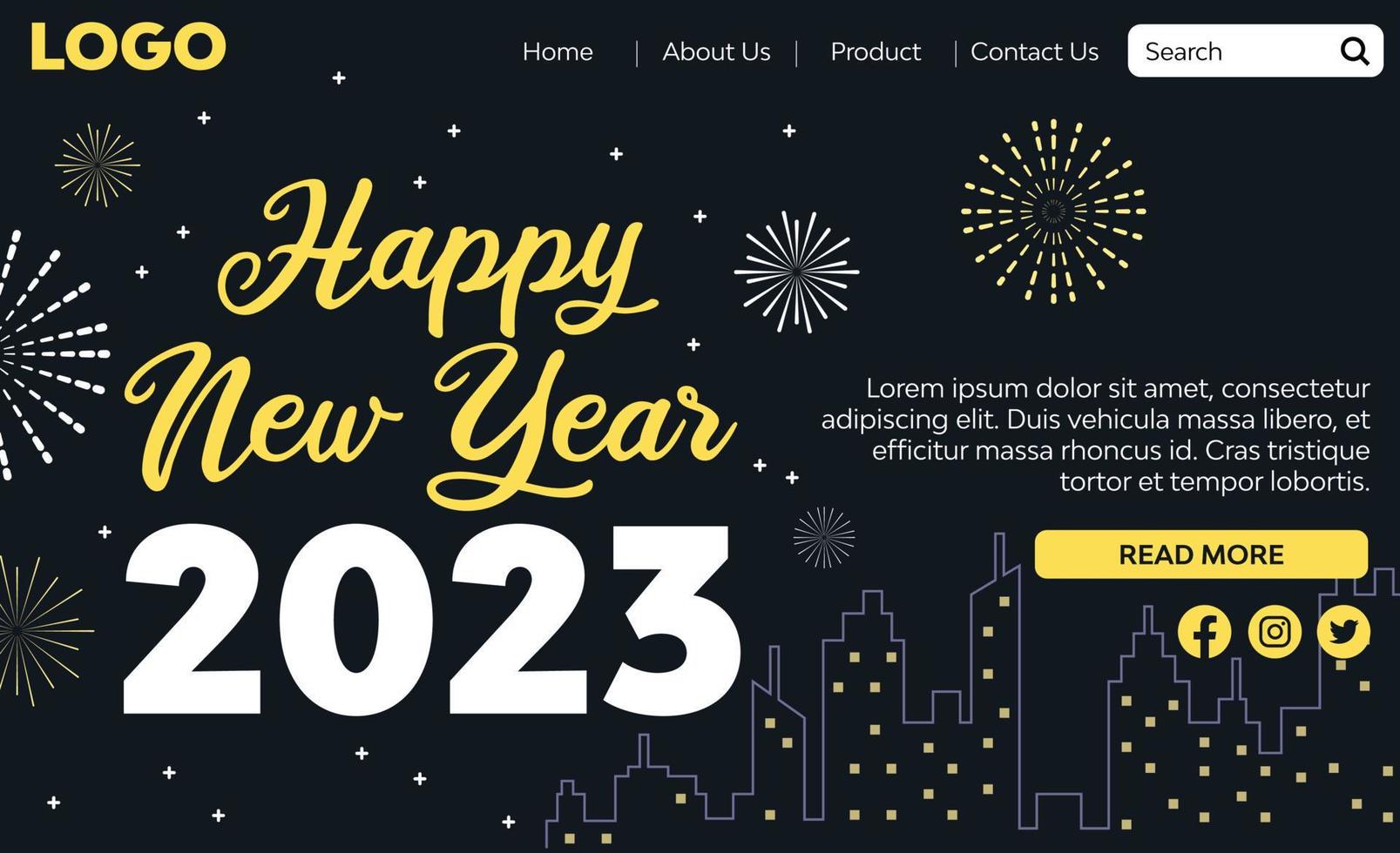 Happy New Year Flat Design Background vector