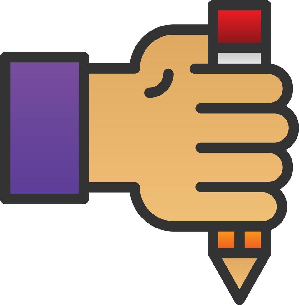 Hand And Pencil Vector Icon Design