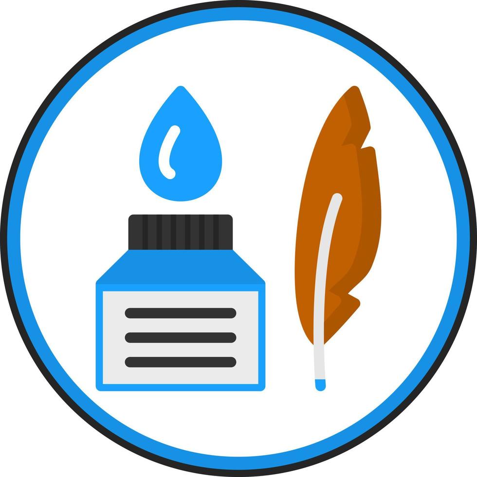 Feather And Ink Vector Icon Design