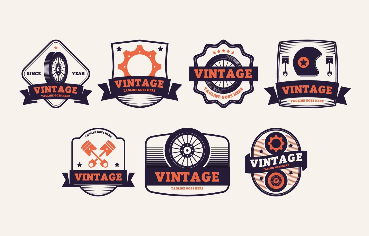 Vintage Motorcycle Badge Set vector