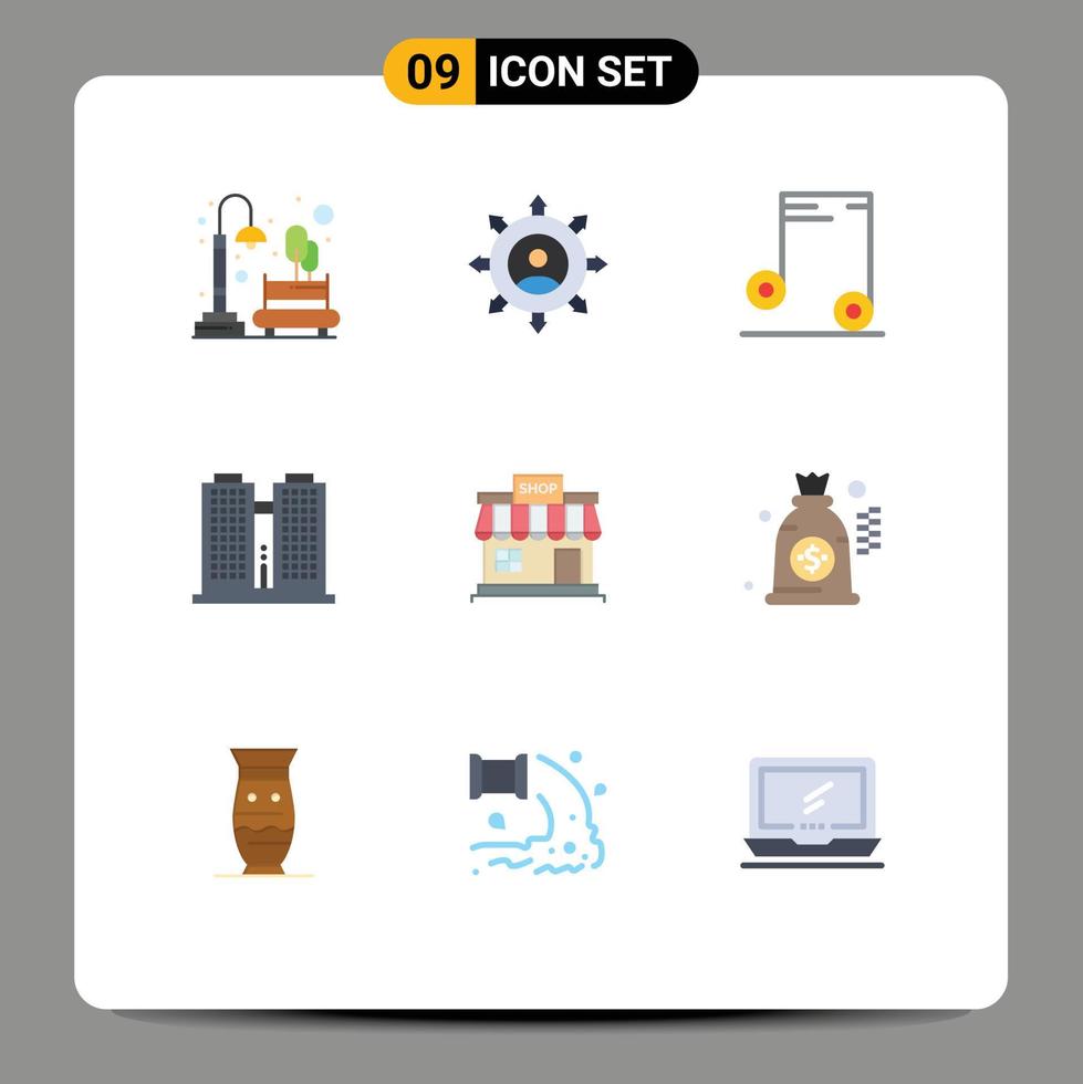 paquete de iconos de vectores de stock de 9 signos y símbolos de línea para elementos de diseño de vectores editables de la escuela de la oficina del gerente del lugar de la tienda