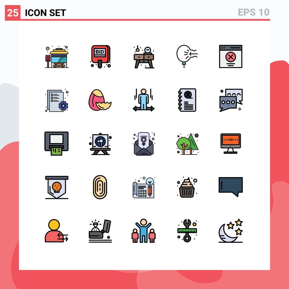 Stock Vector Icon Pack of 25 Line Signs and Symbols for communication relief home blow air Editable Vector Design Elements