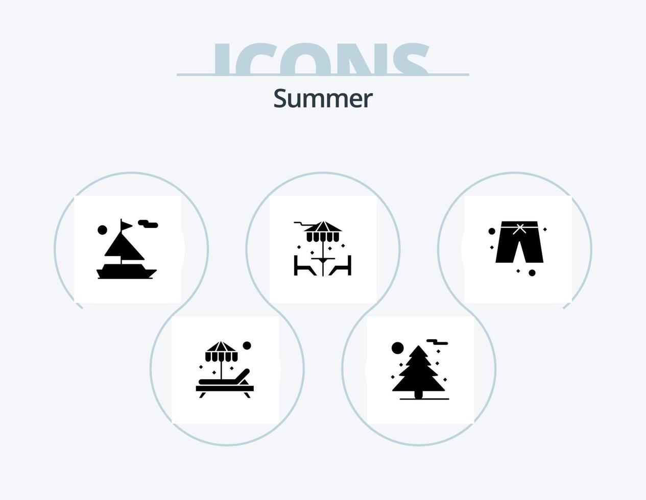 Summer Glyph Icon Pack 5 Icon Design. . cloths. ship. pants. furniture vector