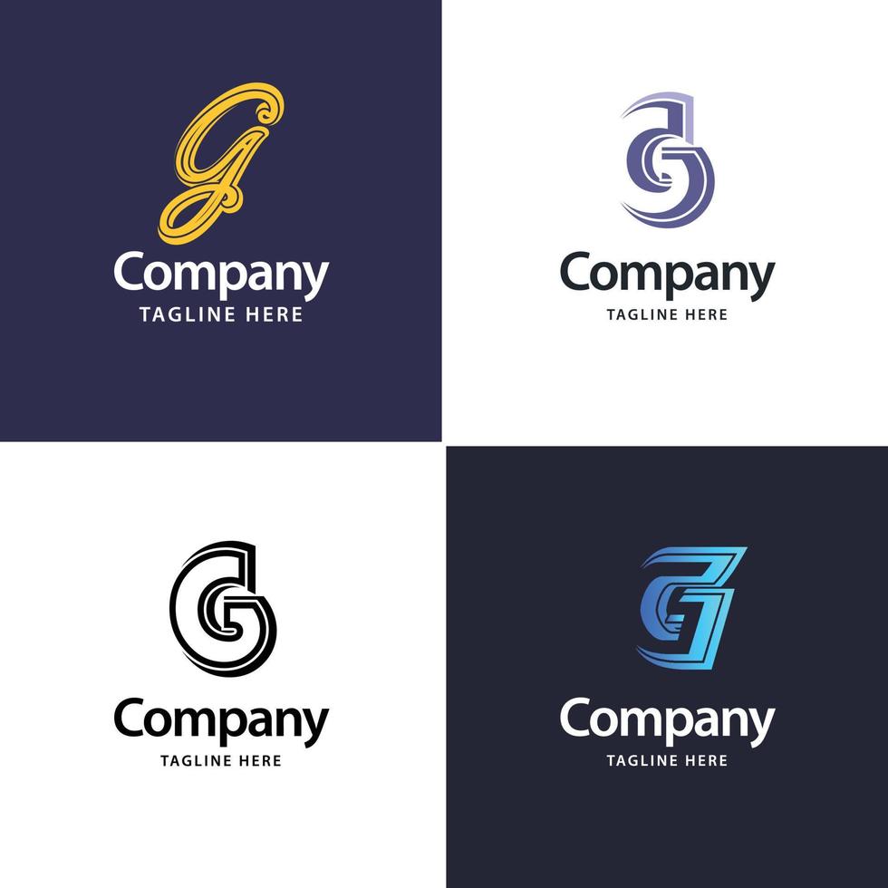 letra g diseño de paquete de logotipos grandes diseño de logotipos modernos y creativos para su negocio vector