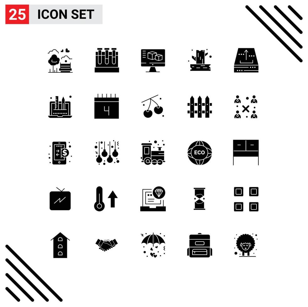 Stock Vector Icon Pack of 25 Line Signs and Symbols for archive tree education camping computing Editable Vector Design Elements