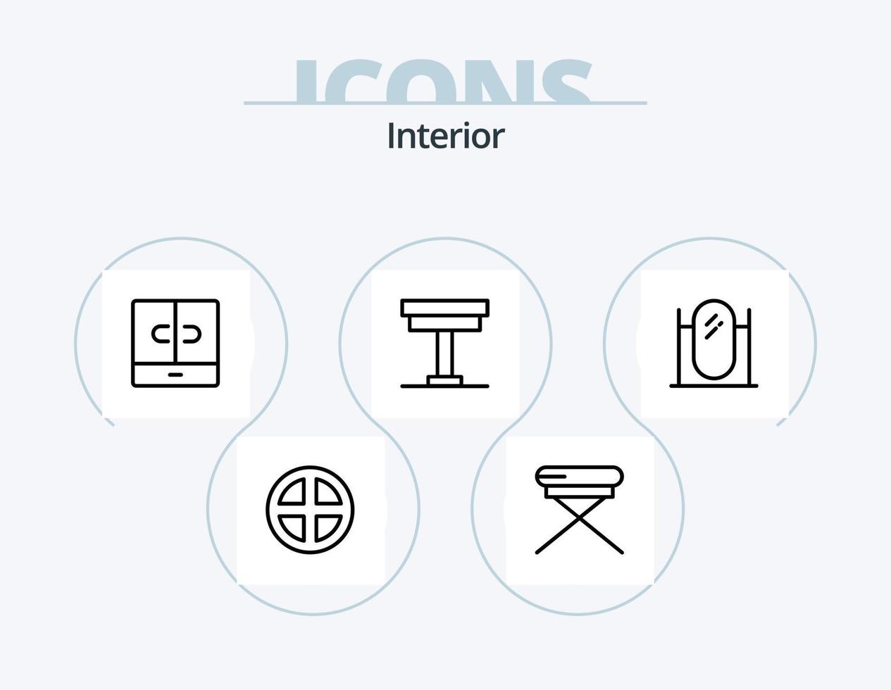 paquete de iconos de línea interior 5 diseño de iconos. . decoración. . etapa vector