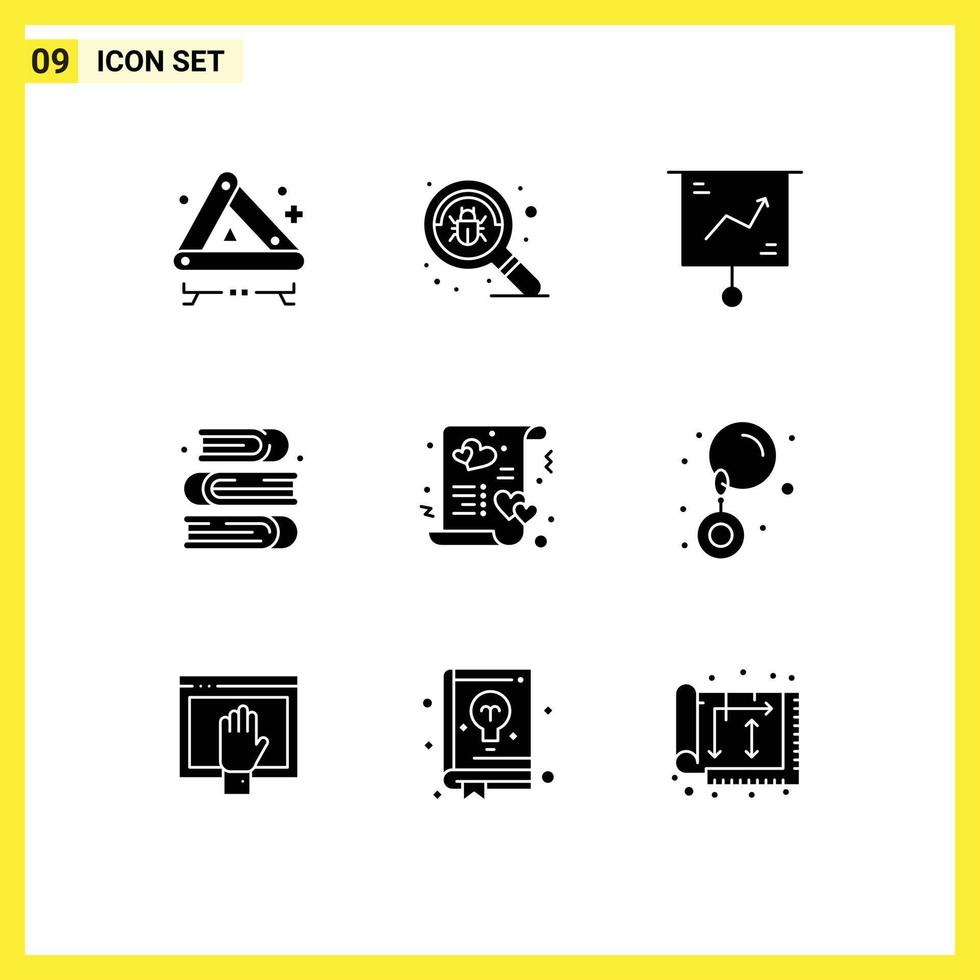 9 Creative Icons Modern Signs and Symbols of card paint business arts presentation Editable Vector Design Elements