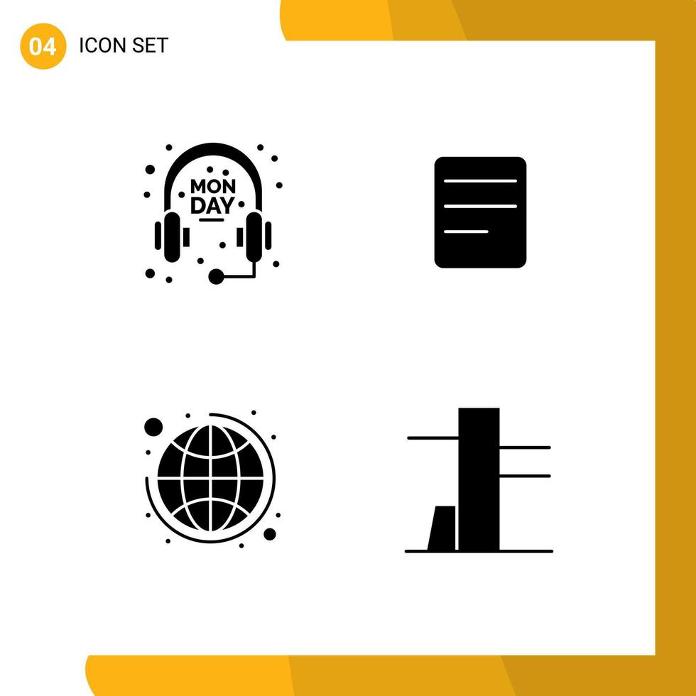 Modern Set of 4 Solid Glyphs Pictograph of ecommerce strategy twitter global Layer 1 Editable Vector Design Elements