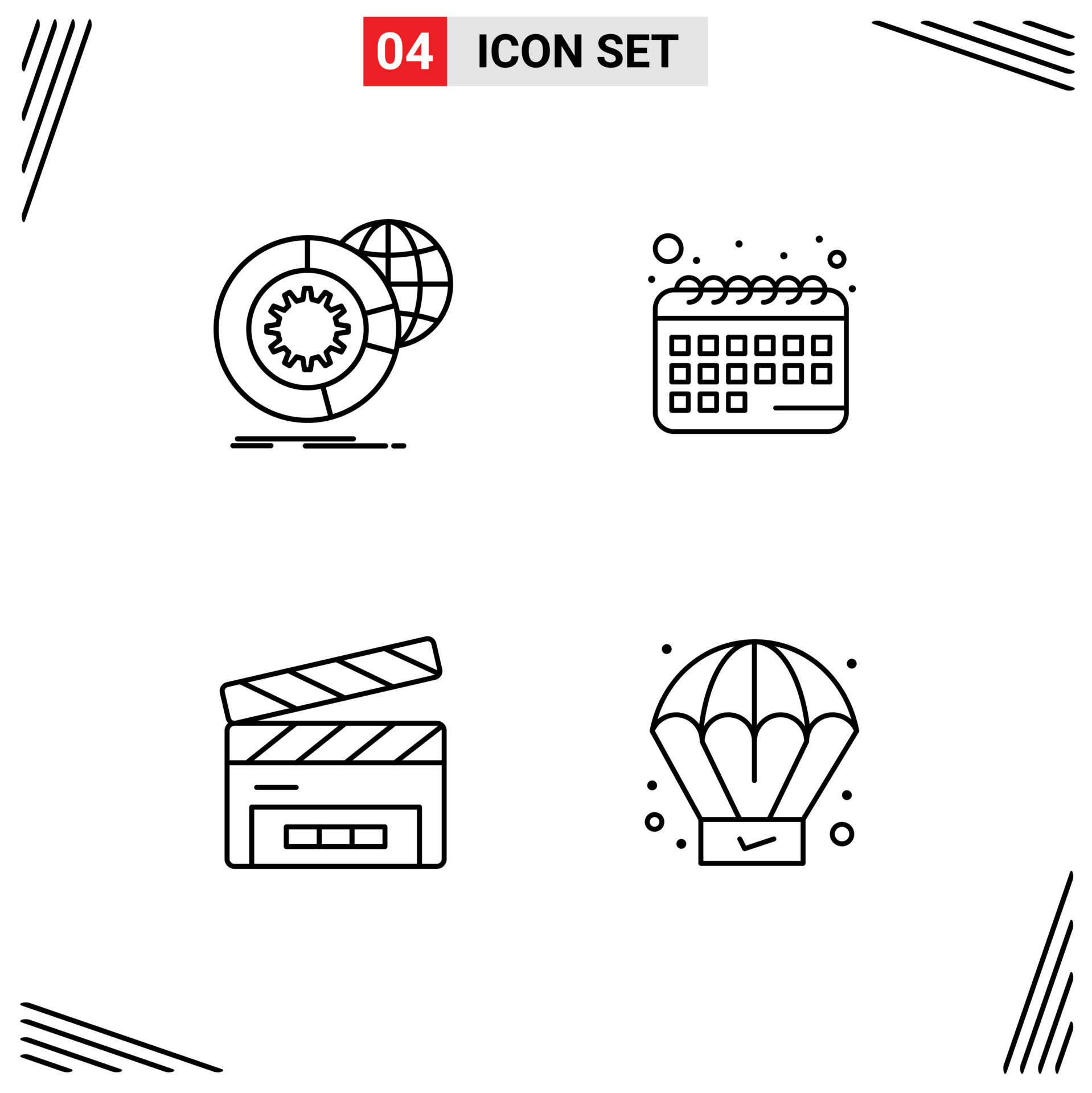 Set Of 4 Commercial Filledline Flat Colors Pack For Data Clapper Globe set-of-4-commercial-filledline-flat-colors-pack-for-data-clapper-globe