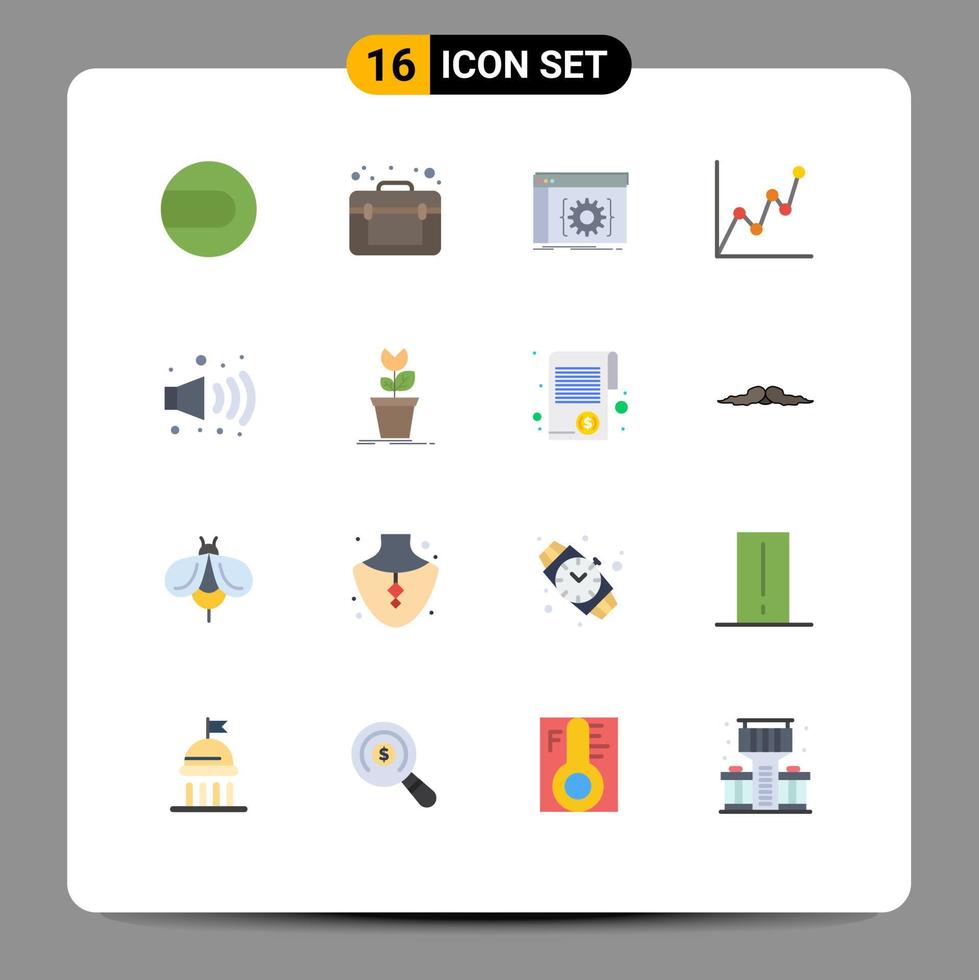 conjunto moderno de 16 colores planos pictograma de la aplicación de gas contaminante dinero atm paquete editable de elementos de diseño de vectores creativos