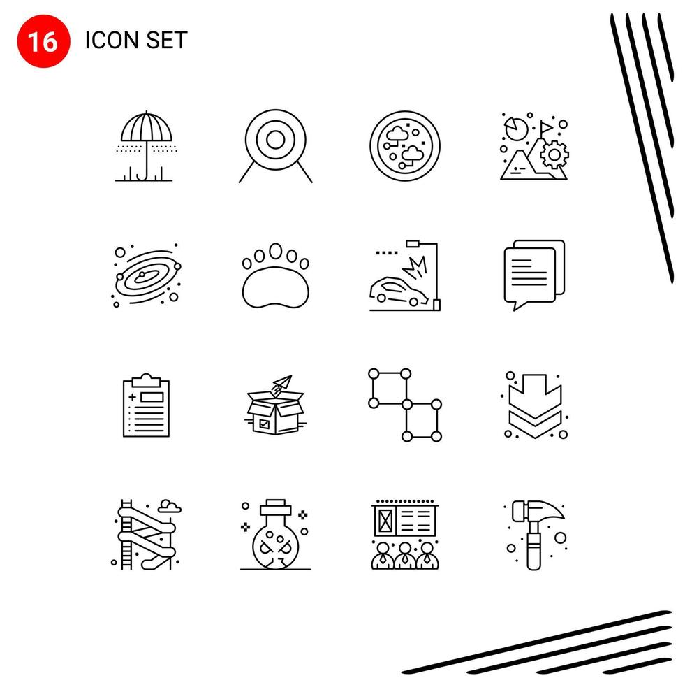 16 Outline concept for Websites Mobile and Apps planet mission internet growth business Editable Vector Design Elements