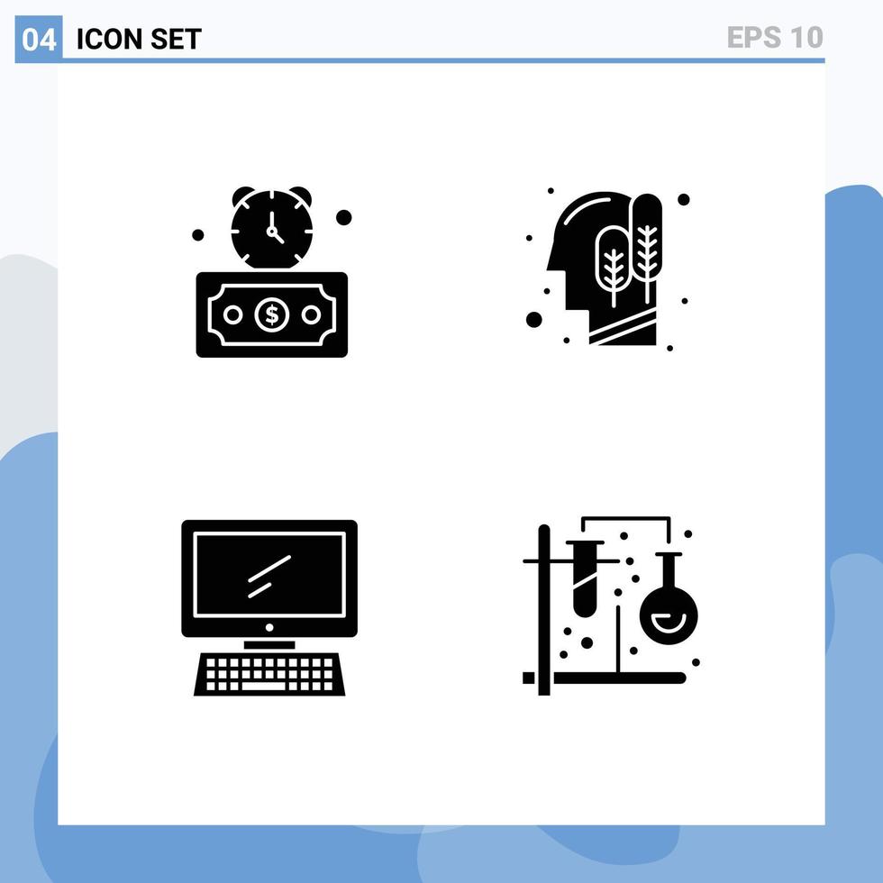 Pack of Modern Solid Glyphs Signs and Symbols for Web Print Media such as timer monitor stopwatch human imac Editable Vector Design Elements