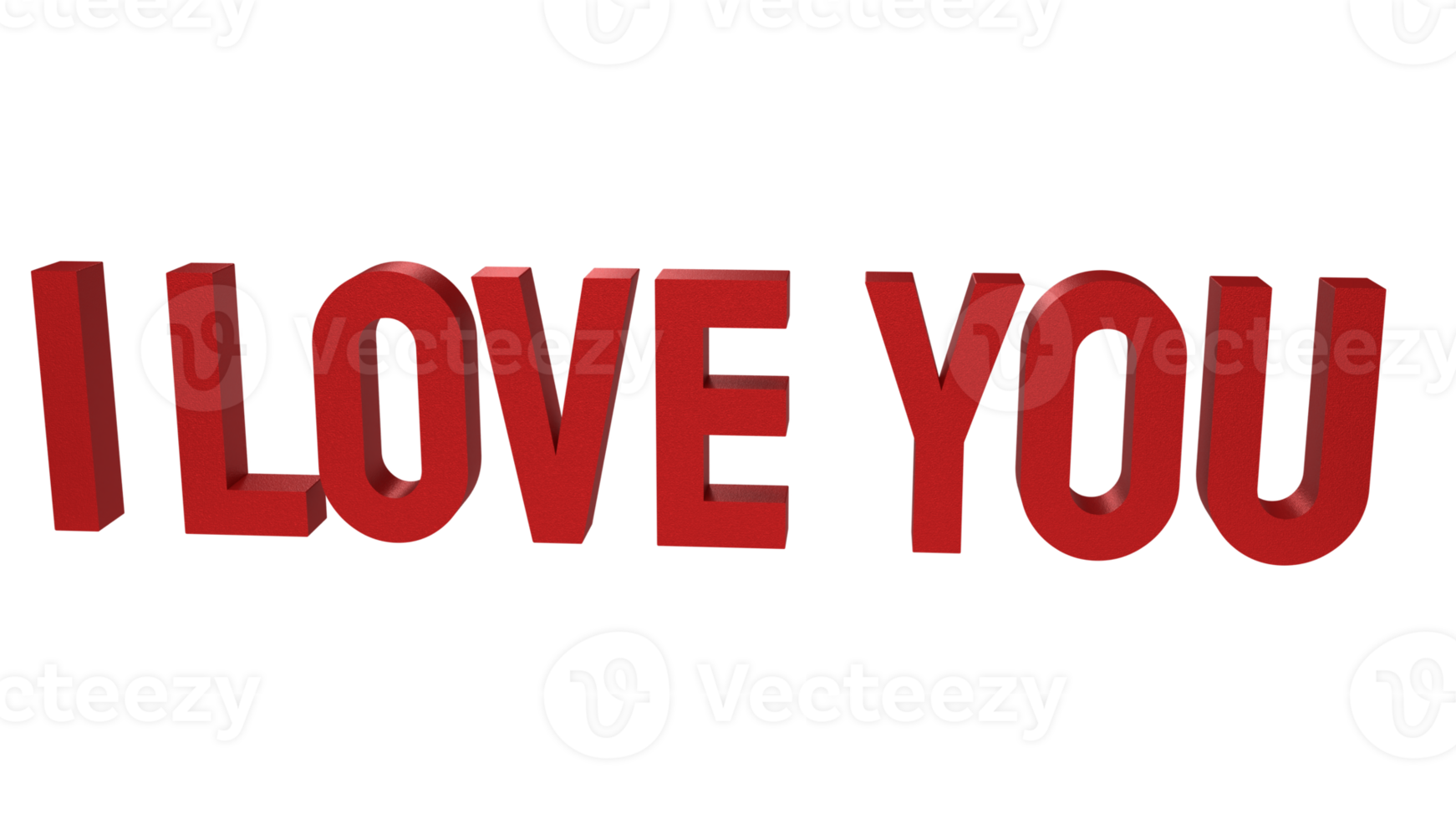 Red I love you text png image