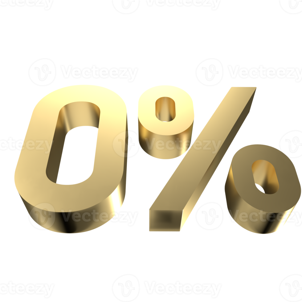 The gold  zero percent  png image