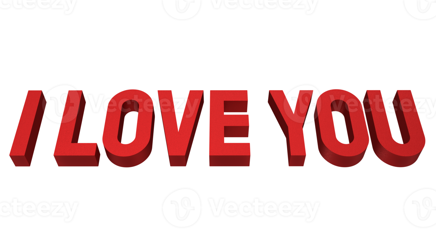 Red I love you text png image