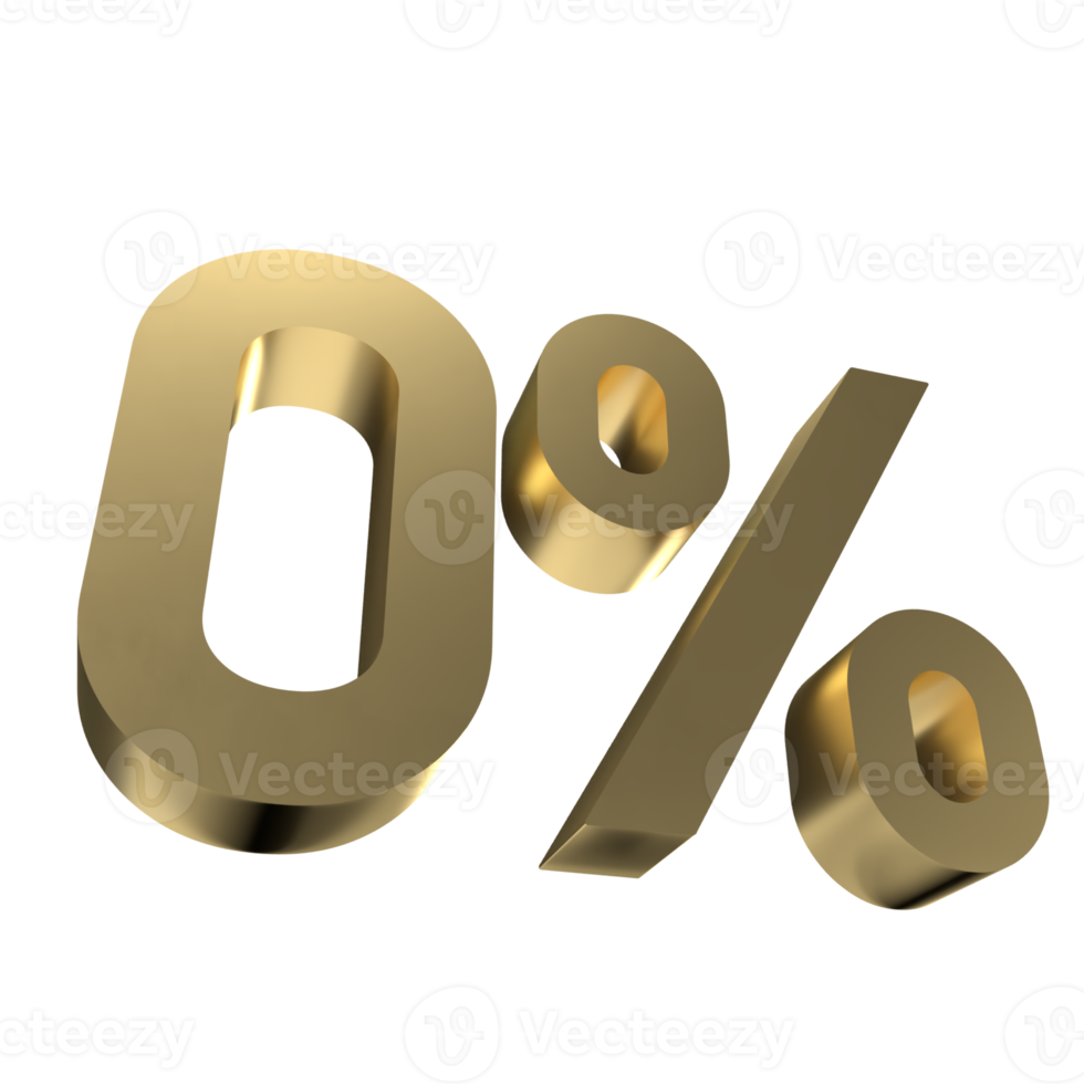 The gold  zero percent  png image