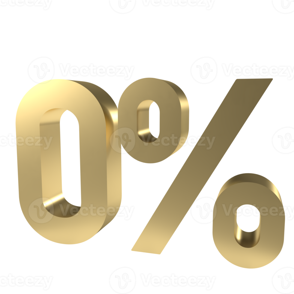 The gold  zero percent  png image