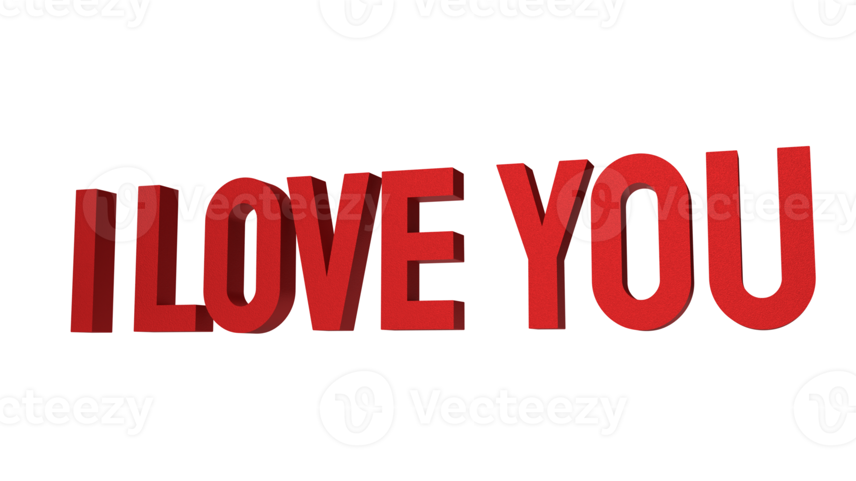 Red I love you text png image