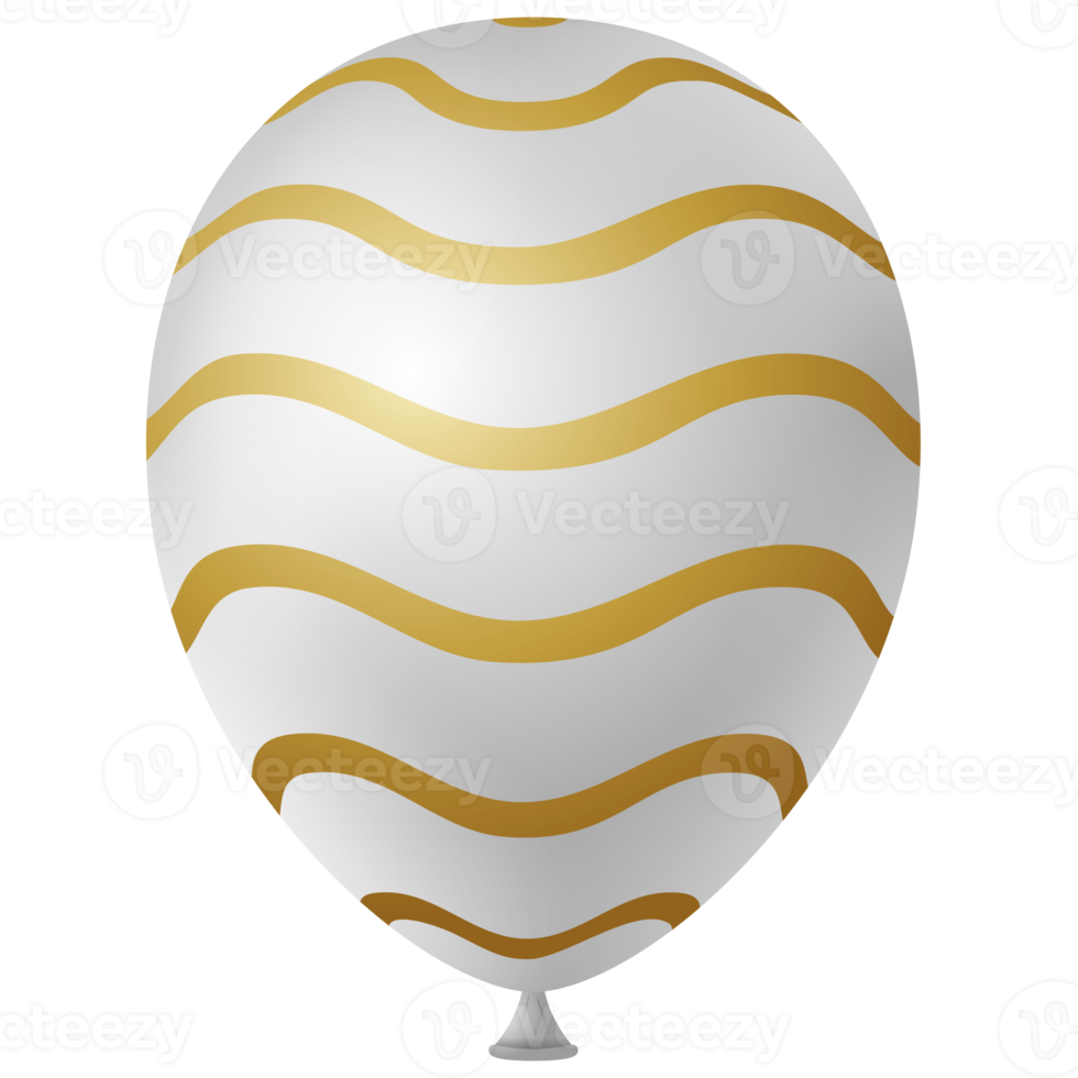 white gold 3d helium air balloon png