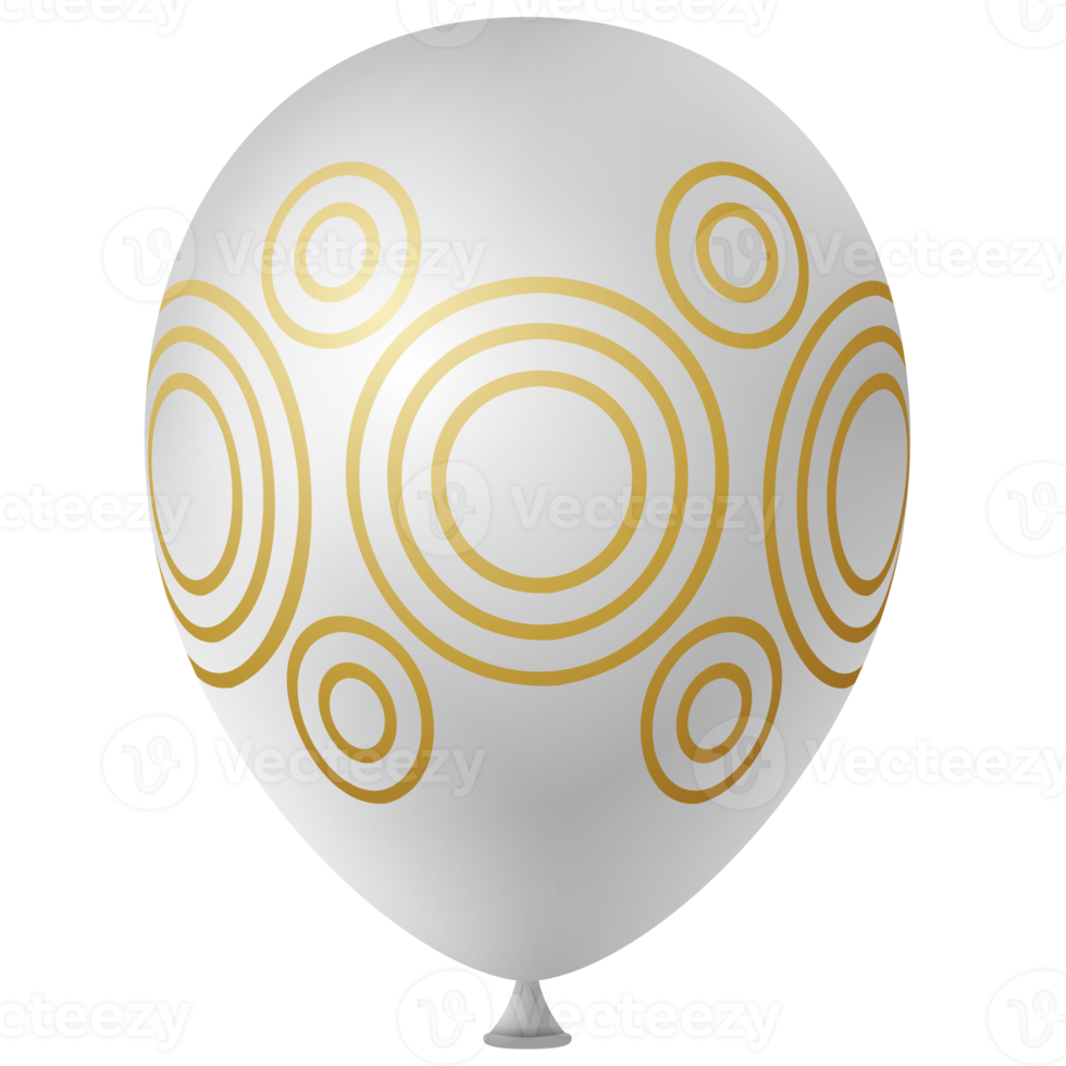 wit goud 3d helium lucht ballon png