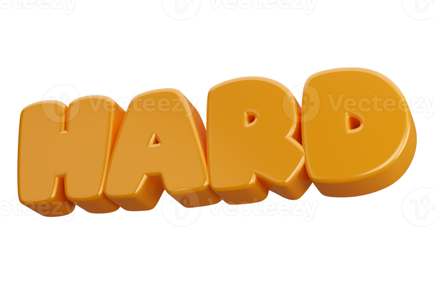 hard 3d word text png