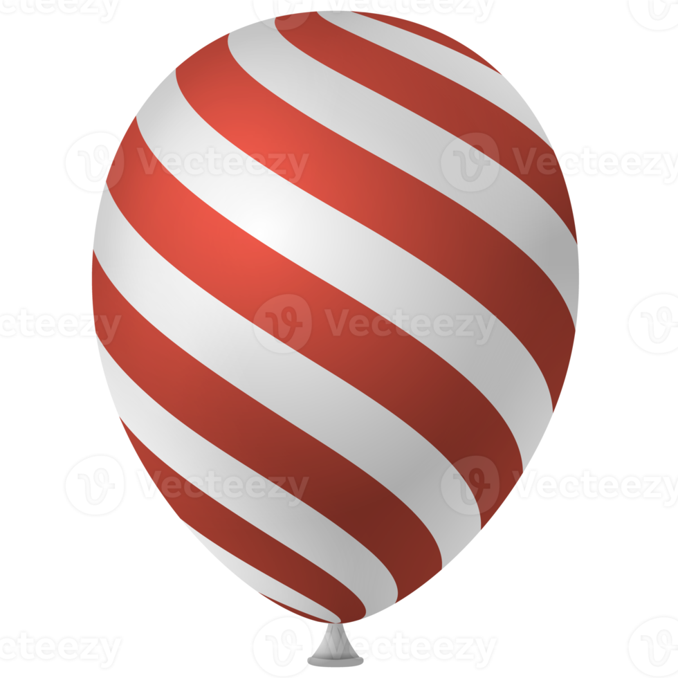 red white 3d helium air balloon png