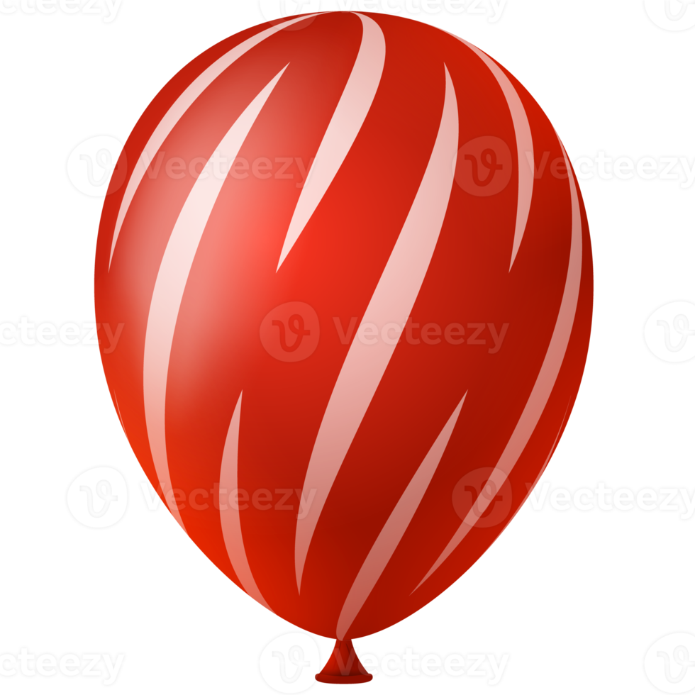 red 3d helium air balloon png
