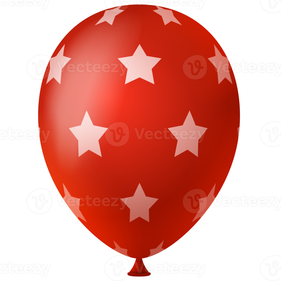 red 3d helium air balloon png