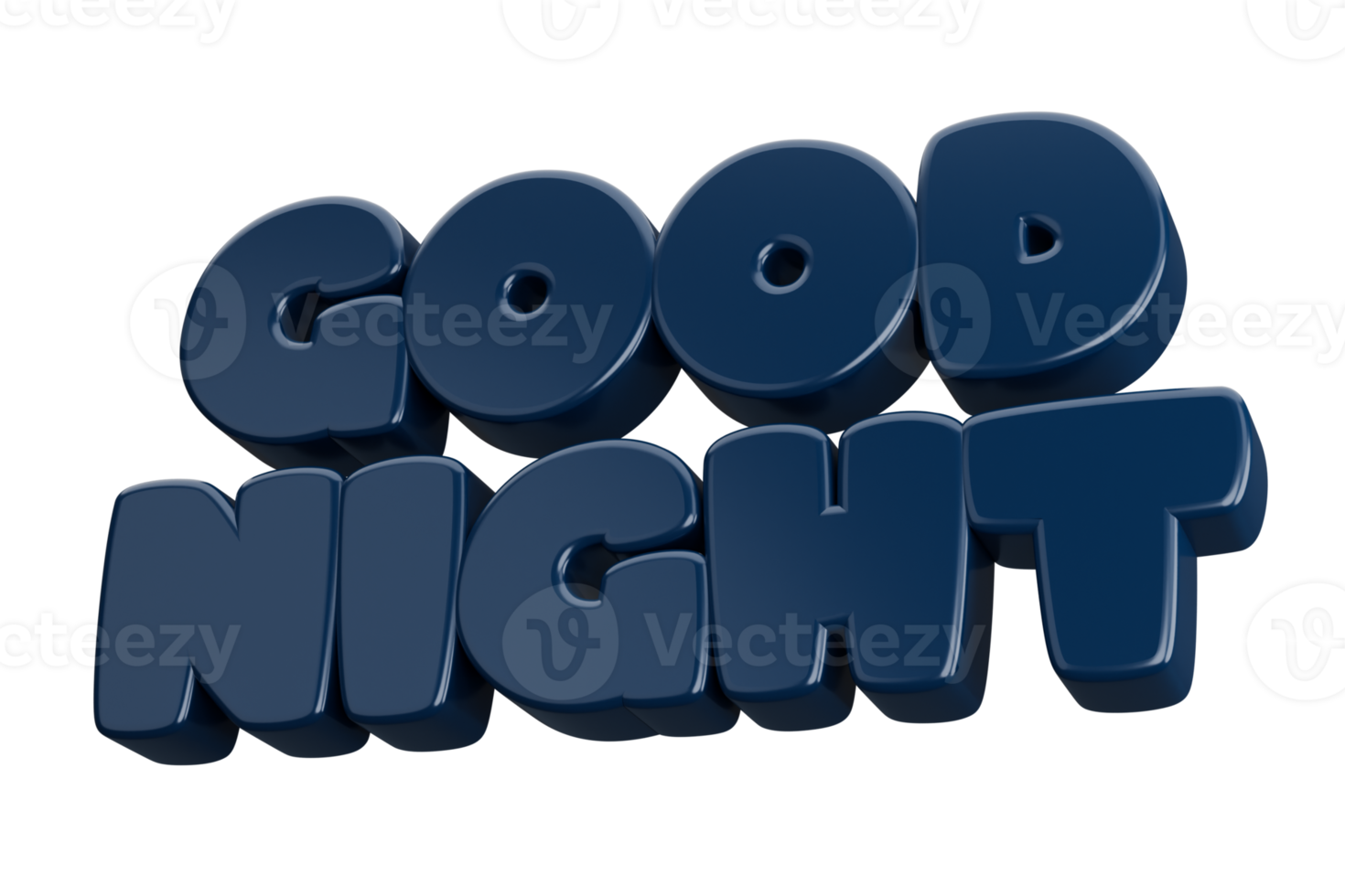good night 3d word text png
