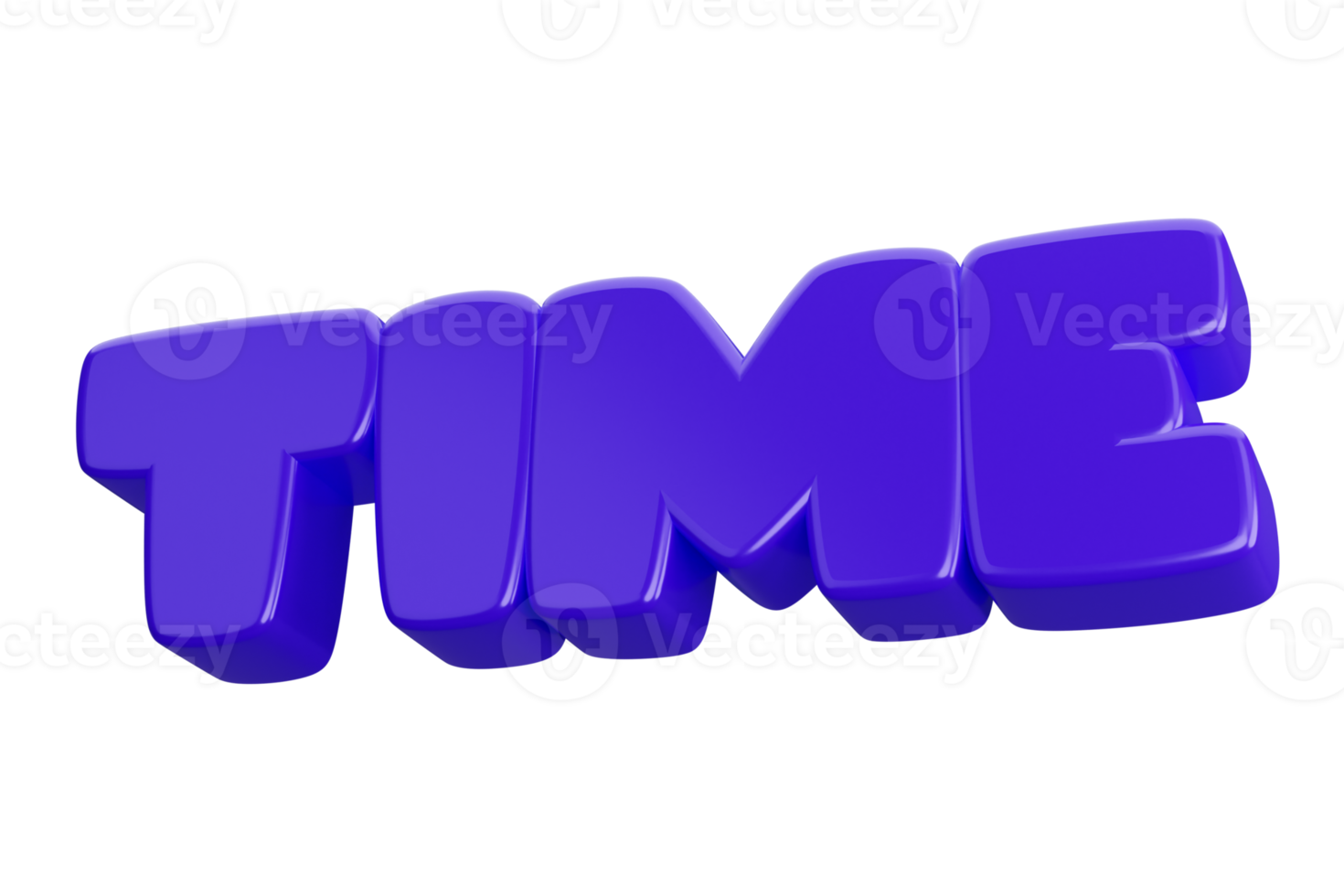 time 3d word text png