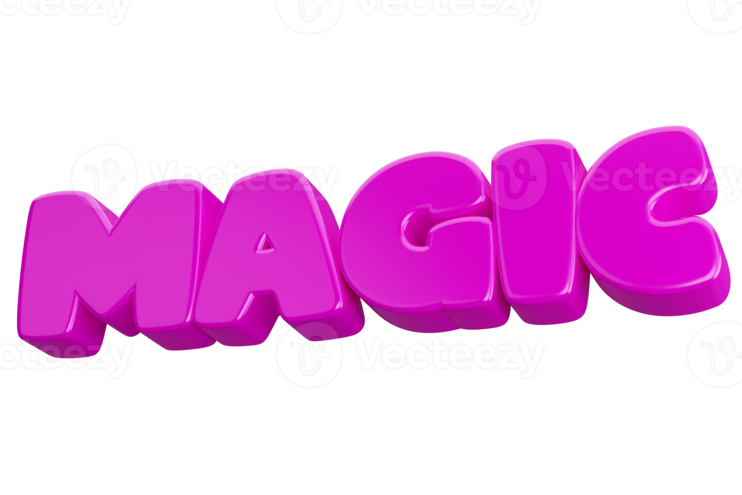 magic 3d word text png