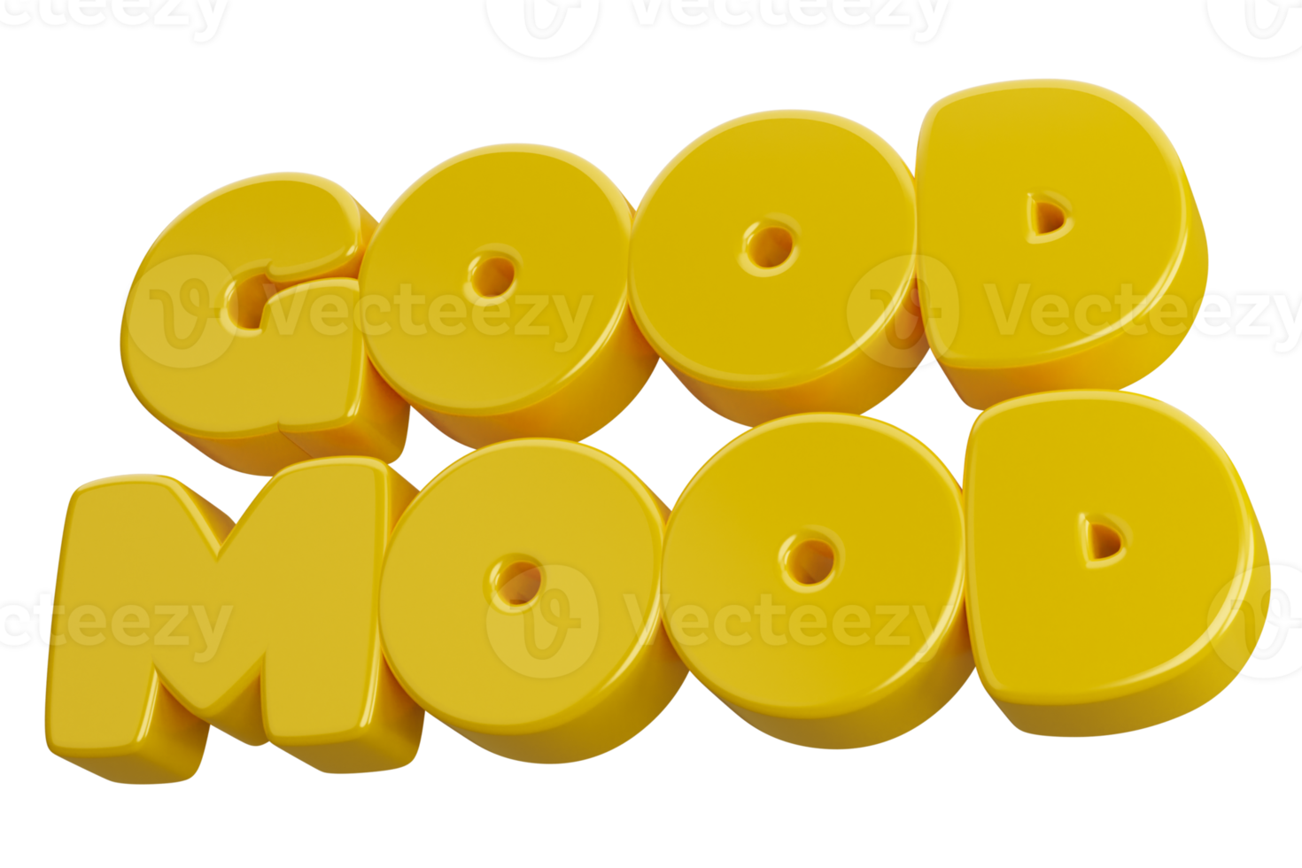 good mood 3d word text png