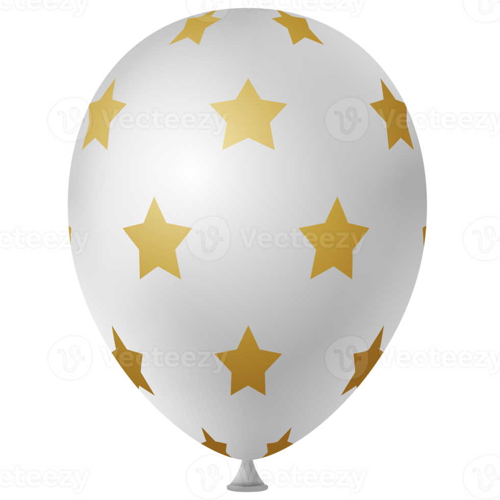 vit guld 3d helium luft ballong png