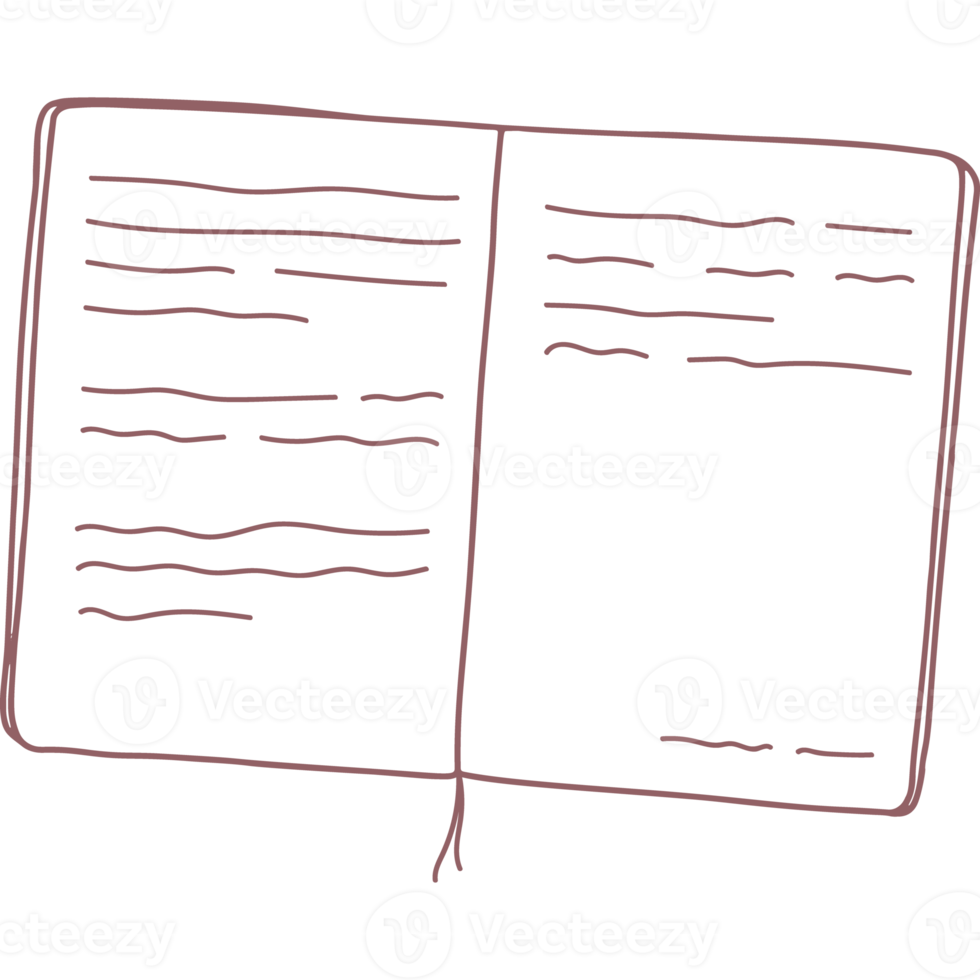 notitieboekje papier boek hand- getrokken png
