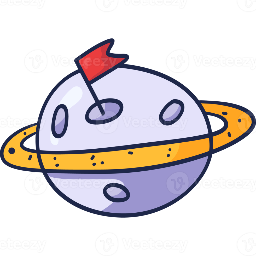space planet doodle icon png