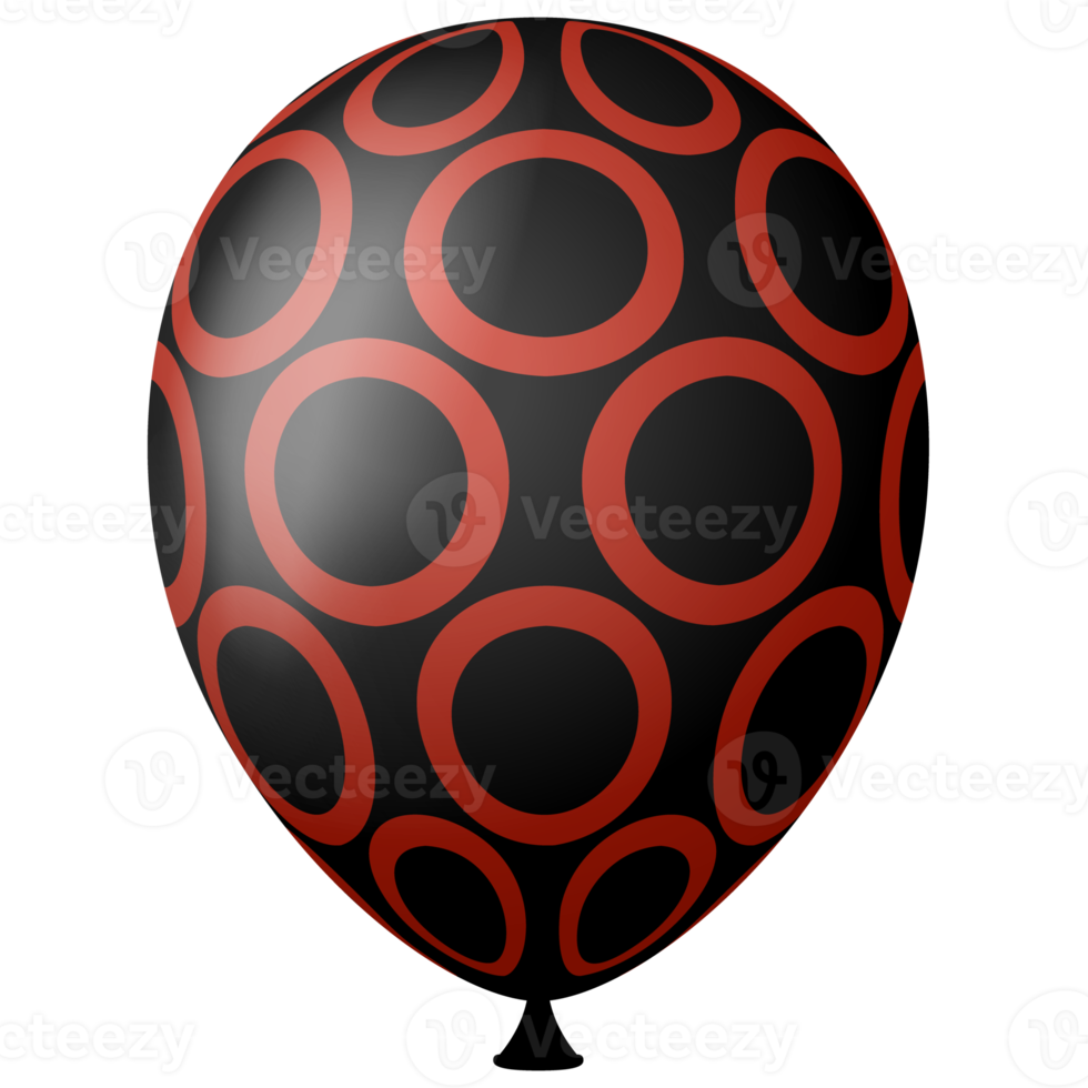 red black 3d helium air balloon png